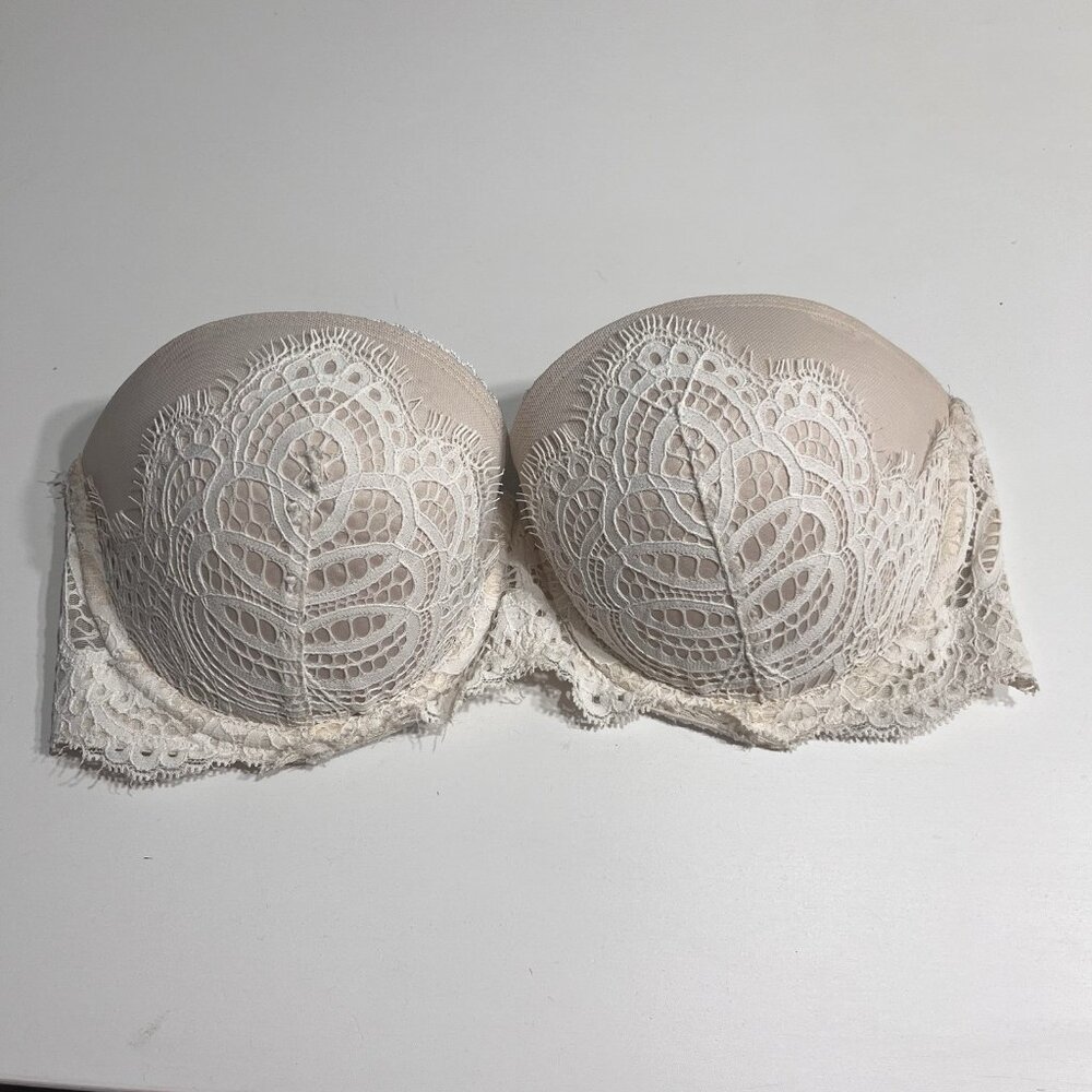 Victoria’s Secret Bra Women’s 32DD Ivory Strapless Lace Multiway Dream